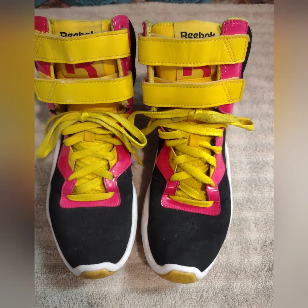 Reebok Hexalite Chi Kaze High Top Retro Lace Strap Pink Black Women's Size 7.5 - Picture 5 of 9